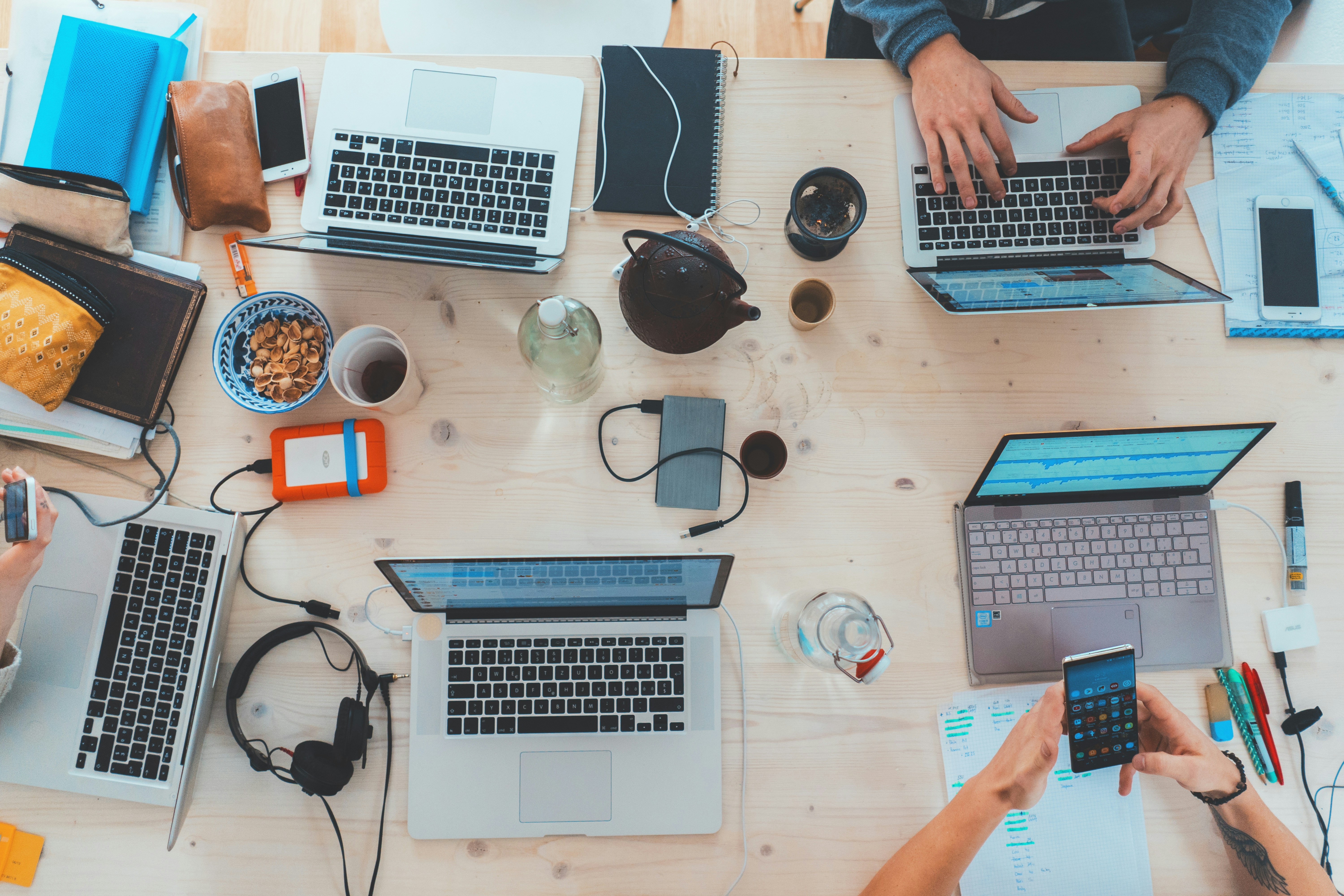 group of people using computers